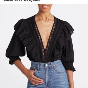 Farm Rio Black Lace Bodysuit, NWT, size small